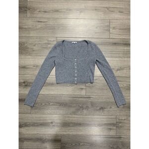 Reformation Idina Cropped Cashmere Cardigan Sz L